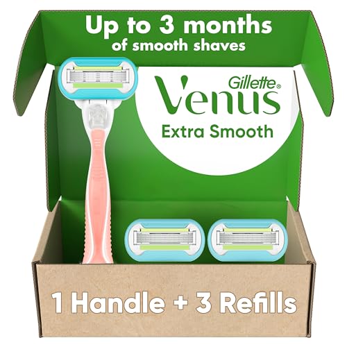 Women's Extra Smooth Razor Set with 3 Blade Refills - Pink