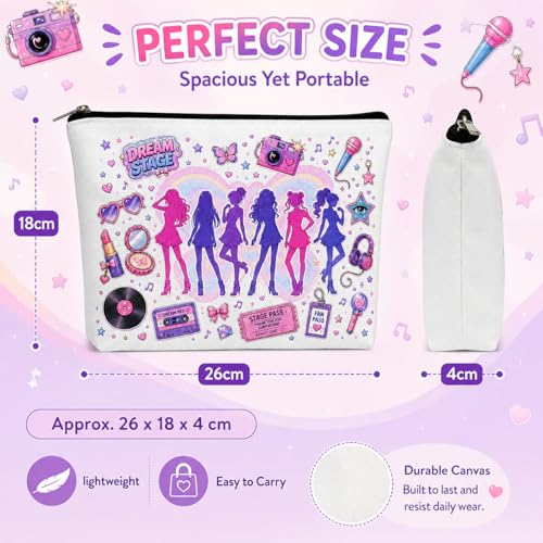 KATSEYE Pop Girl Group Cosmetic Pouch – Canvas Makeup Bag