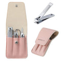 AtiMier Pink Nail Clipper Set for Women & Men with Travel Case