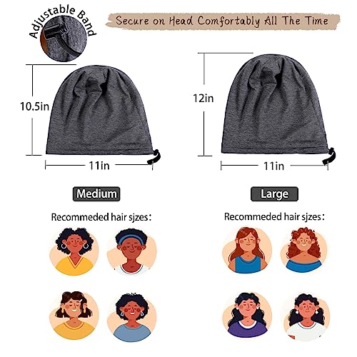 Silk Satin Sleep Bonnet for Women & Men – 2 Pack