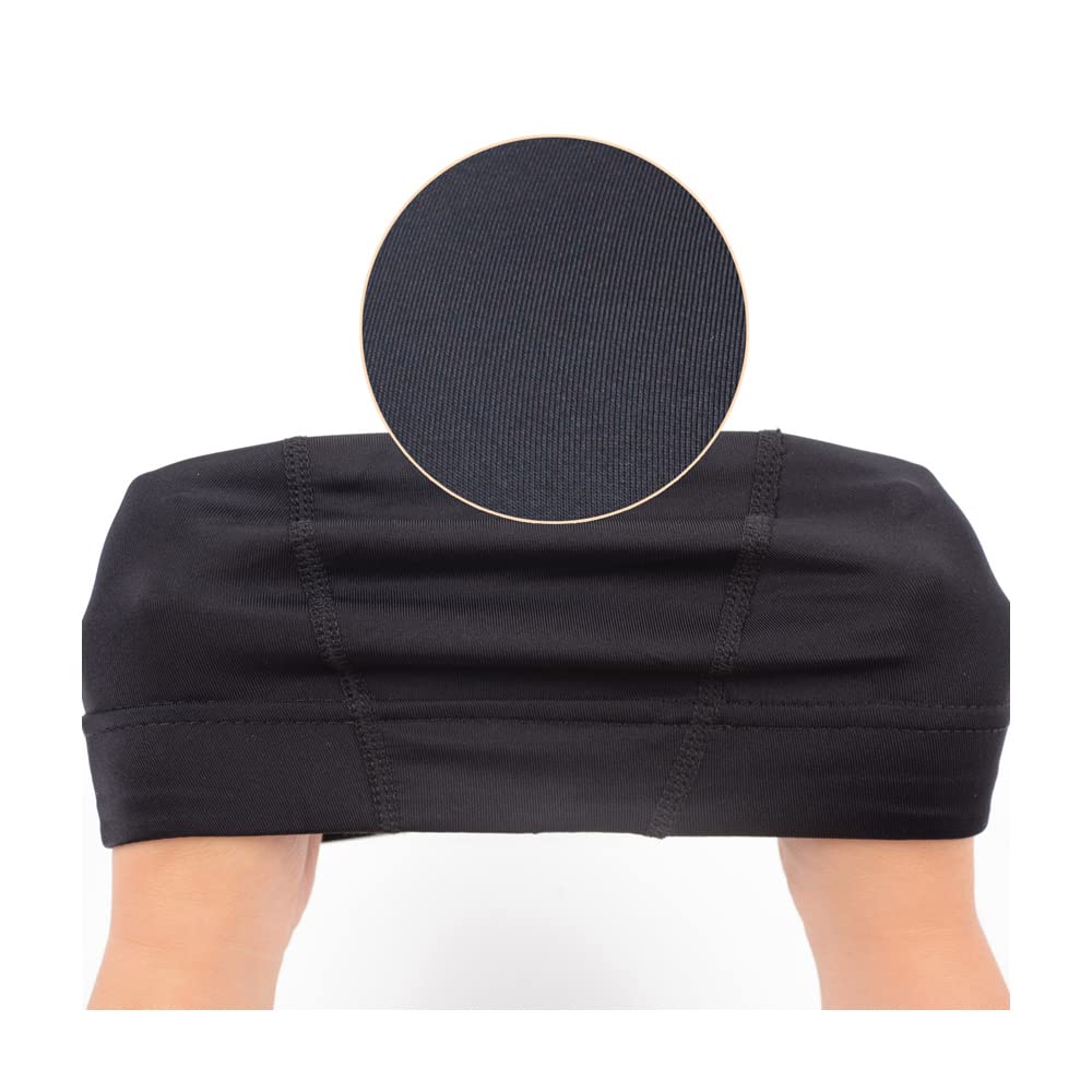 YTBYT 3 Pcs Dome Cap Wig Caps for Making Wig Stretchy Wig Cap with Wide Elastic Band (Black Dome Cap M)