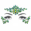 Green Face Gems Rhinestone Stickers - Festival Party Makeup