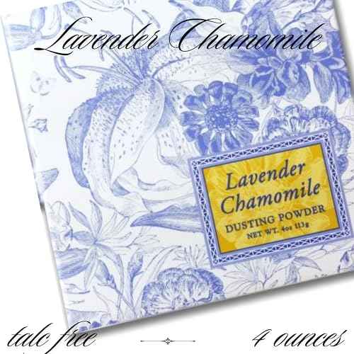 Greenwich Bay Trading Company Lavender Chamomile Dusting Powder - 4 oz, Gentle Talc-Free Body Powder with Soothing Lavender & Chamomile, Ideal for All Skin Types
