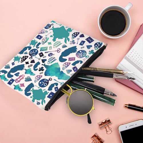 XYANFA Wondderrland Fairy Tale Makeup Bag Movie Fans Gift Cosmetic Bag For Cartoon Lover Zipper Pouch