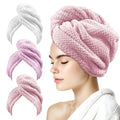 Microfiber Hair Towel Wrap 3-Pack - Quick Dry & Anti-Frizz
