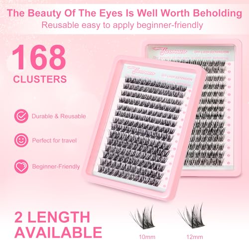 Lash Clusters 10-12mm Wispy Natural Eyelash Extensions 168 PCS