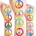 100 PCS Hippie Peace Tie Dye Temporary Tattoos