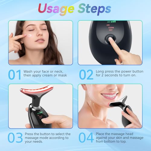 7-Color Face and Neck Massager with 3 Massage Modes