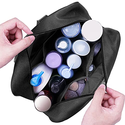 Large Black Toiletry Bag for Women - Travel Makeup Organizer