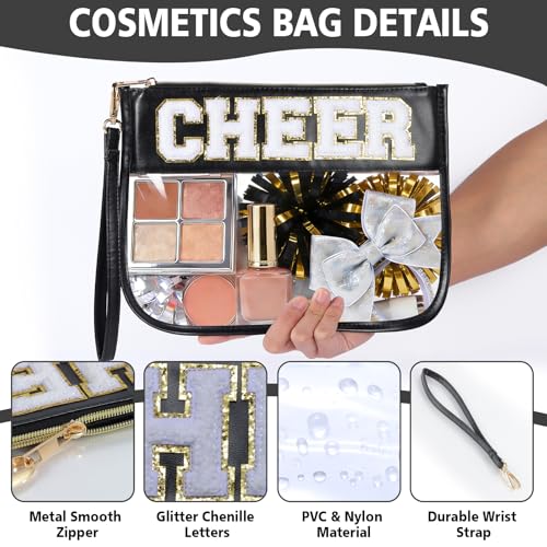Cheerleader Makeup Bag with Chenille Letters - 12 Colors