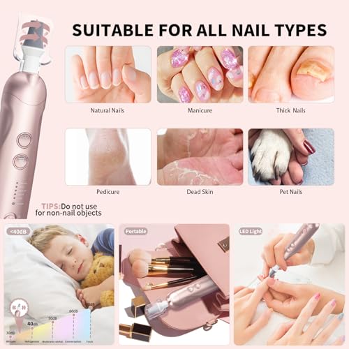 Cordless Electric Nail Drill Kit for Thick Toenails & Foot Care