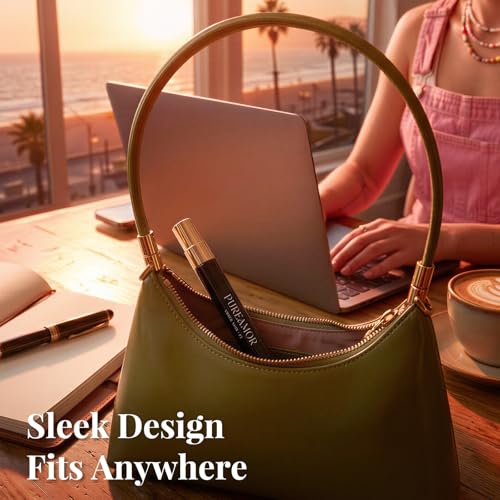 PUREAMOR Amber Noir Pheromone Perfume for Women, Long-Lasting Vanilla & Amber Scent, 0.4oz Travel Spray