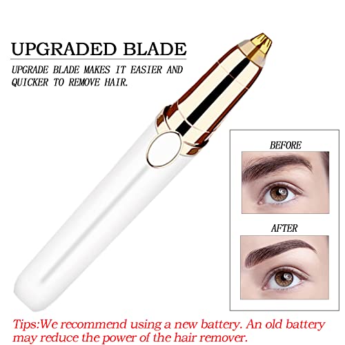 Eyebrow Hair Remover, Eyebrow Razor, Flawless & Pain-Free Eyebrow Facial Hair Removal for Women & Men, Fast and Easy Hair Trimmer (White)