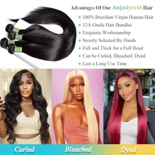 Straight Hair Bundles 13A Brazilian Virgin Human Hair Bundles Straight 28Inch 100% Unprocessed Virgin Hair Human Hair Bundles