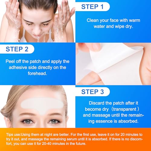 Forehead Wrinkle Patches Overnight 20pcs with Collagen & Seaweed Polysaccharides, Anti Wrinkle Patches for Smooth Fine Lines & Wrinkles, jelly forehead patches Treatment for Skin Care