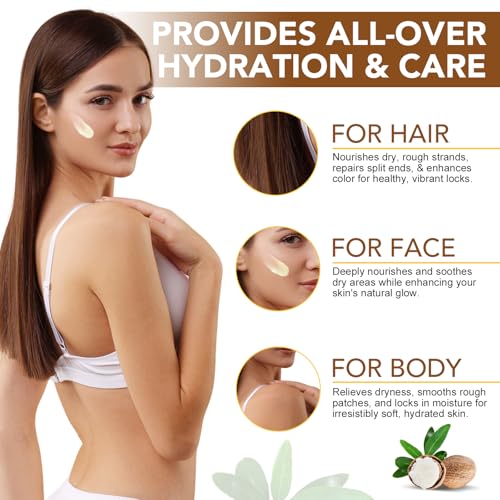 Pure Shea Butter, Unrefined Face & Body Butter for Women and Men- Natural Vitamin A, E & F - Long-Lasting Hydration for Dry Skin, Hair Care, 7.8 oz