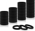 Stretchable Nylon Hair Ties No Damage for Strong All-Day Hold - 30 Black Ponytail Holders