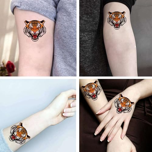 Tiger Temporary Tattoos for Men & Women - 6 Sheet Pack