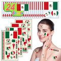 24 Sheets Mexican Flag Temporary Tattoos for Sports & Independence Day