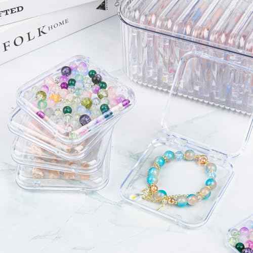 Press On Nail Orgnizer 12pcs 3.3inch Clear nail storage box and 1 large storage box for Press On Nail Packaging and fake Nail Storage Nail Display with double sided tape.