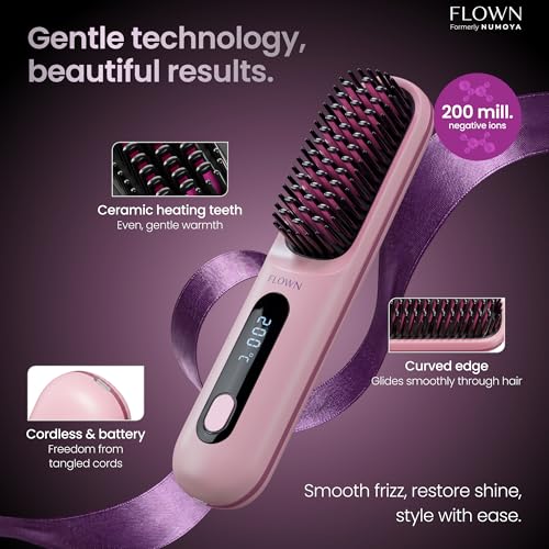 Flown Go Brush PRO - Cordless Heat Brush with USB-C Charger