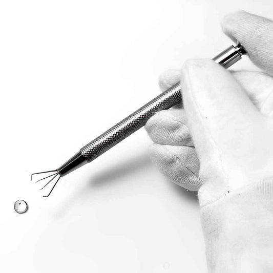 ATAR Diamond Holder Tweezer 4 Prong Professional Pick-up Tool Stainless Steel Jewelry Locking Grabber (ATDP4)