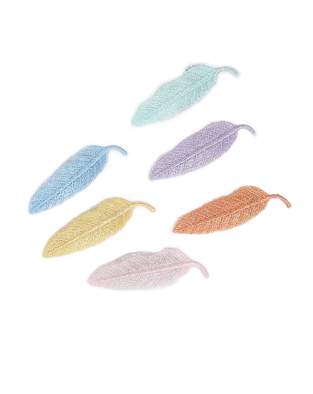 Leaves Hair Clip Embroidery Leaf-Shaped Hairpin Girls Leaves Hair Barrettes BW06 (6 Pcs-Set F)