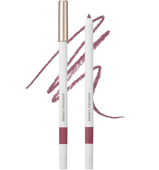 Heart Percent Dote On Mood Lip Pencil Slim, Defines and Fills Creamy Lip Liner Retractable Lipstick Pencil with Built-In Sharpener, M1. Mauvish Mood