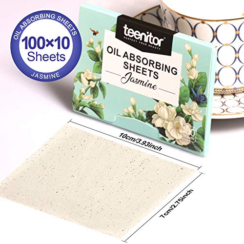 Teenitor Oil Blotting Sheets, 1000 Count Jasmine Face Oil Absorbing Paper