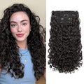 REECHO Curly Clip-In Hair Extensions 18" - 4PC Set