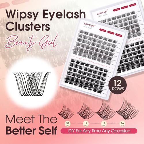 Eyelash Clusters 10-16mm Mixed FADVAN 0.07mm D-Curl Lash Extensions