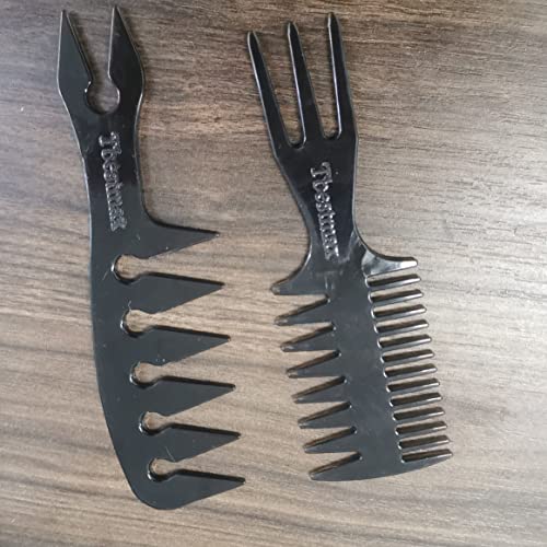 Hair Comb Styling Set Tail Comb Afro Pick 2pk – Double-Sided Professional Barber Brushes