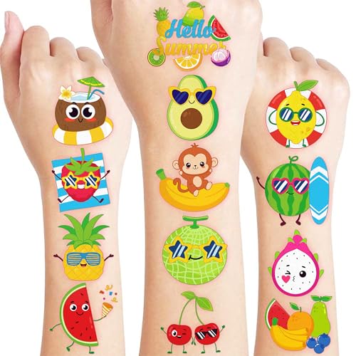 96 Pcs Fruit Temporary Tattoos for Kids - Summer Party Favors