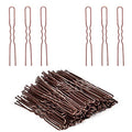 IKOCO 2.4" U-Shaped Hair Pins 80pc Brown Bun Pins w/ Storage