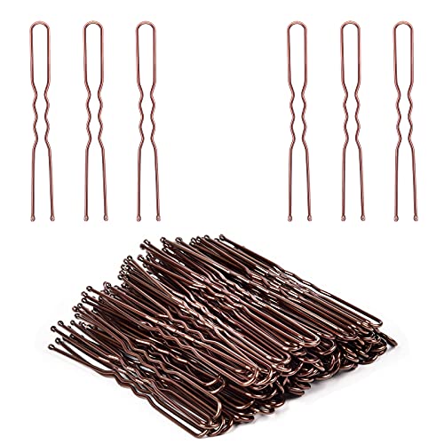 IKOCO 2.4" U-Shaped Hair Pins 80pc Brown Bun Pins w/ Storage