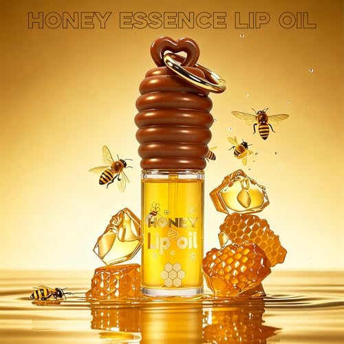 Honey Hydrating Lip Oil Keychain with Vitamin E, 2-Pack