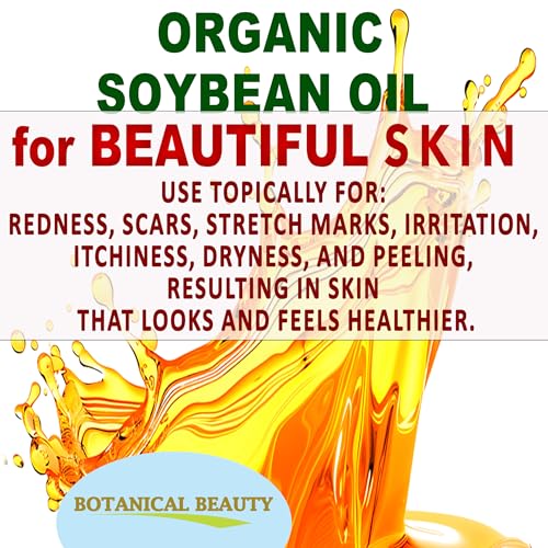 Botanical Beauty Organic SOYBEAN OIL 100% PURE Natural Refined Cold Pressed Carrier Oil for FACE, SKIN, BODY, HAIR, NAILS Skin Moisturizer, Skin Nourishing (1 Fl Oz 30 ml)