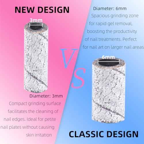 100 Pcs 240 Grit White Small Sanding Bands Nail Drill Bit,Nail Drill Bits,Extreme Fine Grit mini Sanding Band,Nail Bits,Upgrade 3.1mm Mandrel Bits,Professional Nail Drill Bit for Acrylic Nails