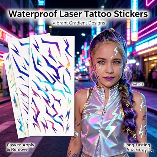 120 Demon Mark Temporary Tattoos, 6 Sheets, K-Pop Cosplay