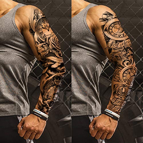 4 Sheets Temporary Tattoos for Adults, Waterproof Fake Tattoo Stickers