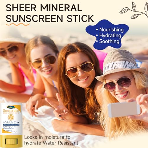 VedoAID Invisible Zinc Sunscreen Stick SPF 50 - Water Resistant & Hydrating