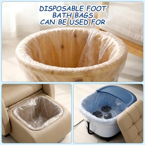 10 Pack Disposable Foot Spa Liners 35x43 Inches Clear Plastic Pedicure Covers