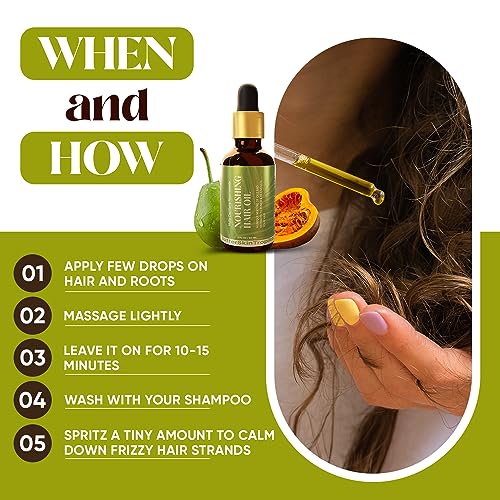 Argan & Rosemary Hair Serum for Dry Damaged Hair & Growth - Nourishing Hair Oil