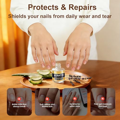 Keratin Nail Care Oil - 2 Pcs Nail Repair Serum for Stronger Nails