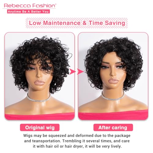 Short Curly Bob Wig for Black Women - Glueless Human Hair