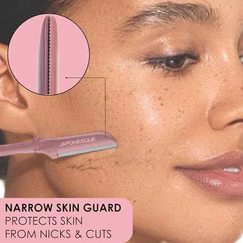 JAPONESQUE Precision Dermaplaner Facial Razors ? 2pk 6 Piece Set, Eyebrow and Facial Hair Single Blade Razors for Women and Men, 2pk, 6ct.