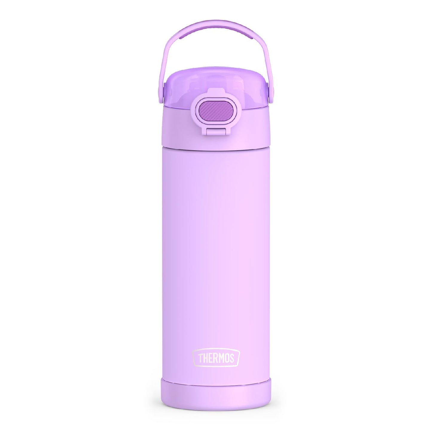 THERMOS FUNTAINER 16 Ounce Stainless Steel Vacuum Insulated Bottle with Wide Spout Lid, Neon Purple