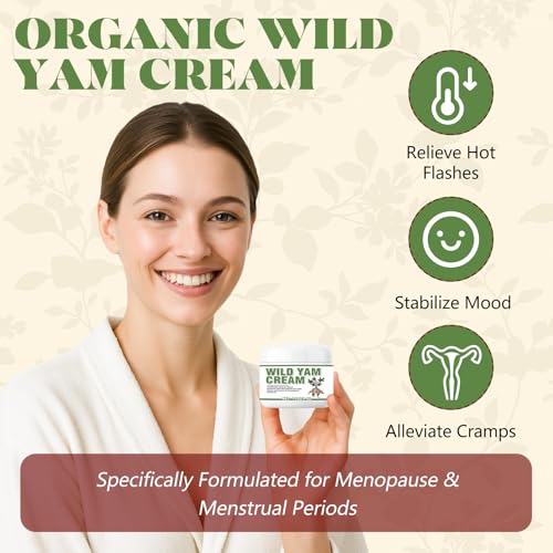 Wild Yam Cream for Hormone Blance, Progesterone Cream for Women, Supports Hormone Health, Fertility & Menopause Comfort with a Powerful Natural Blend, Natural, 4 oz