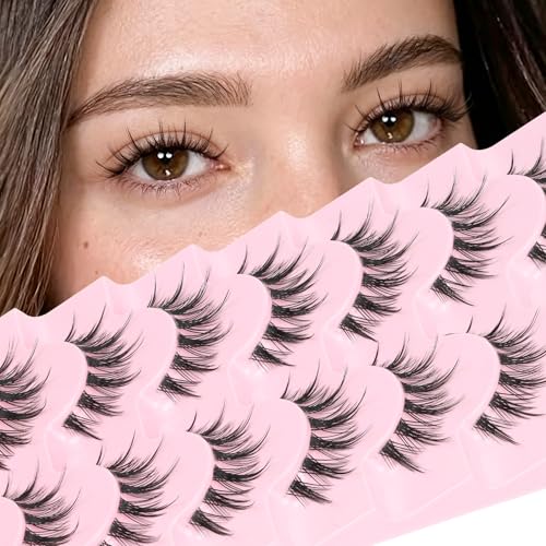 Spiky Manga False Eyelashes - 7 Pairs C Curl 10-15mm