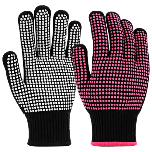Heat-Resistant Hair Styling Gloves for Curling and Flat Irons - 2 Pack